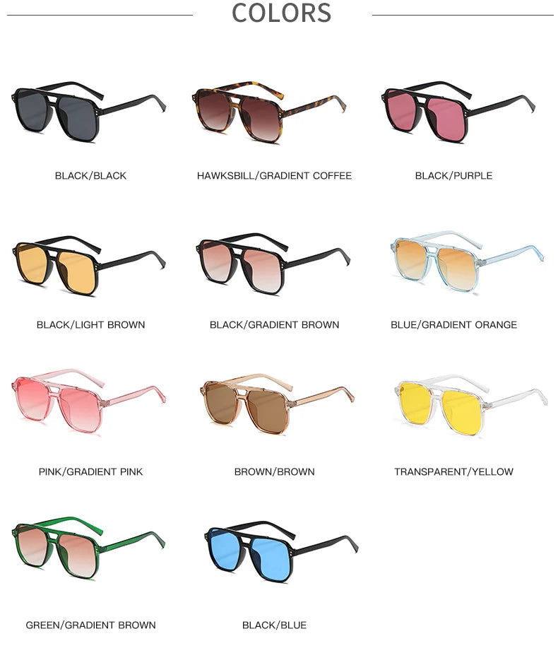 Classic Square Sunglasses - 5 Pack UV Protection Oversized Fashion Eyewear