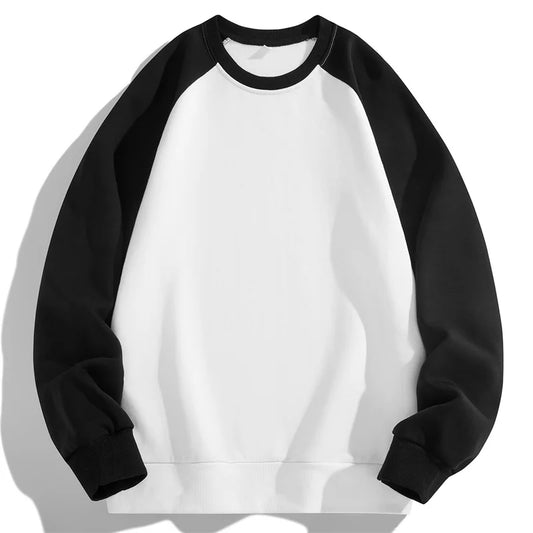 Men's Patchwork Long Sleeve Round -Neck Loose Pullover Sweatshirt