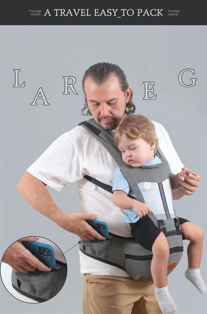 Baby Carrier with Hip Seat - Ergonomic Front & Back Carry Sling