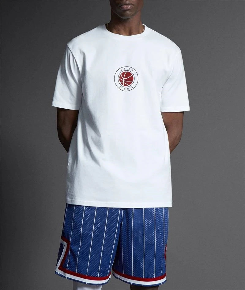 Men's Basketball Print Cotton T-Shirt