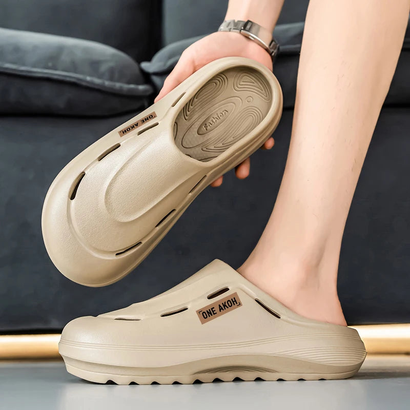 Men's Summer Slippers Platform Sandals Casual Soft Sandals Breathable Clogs Flip Flop Crocs