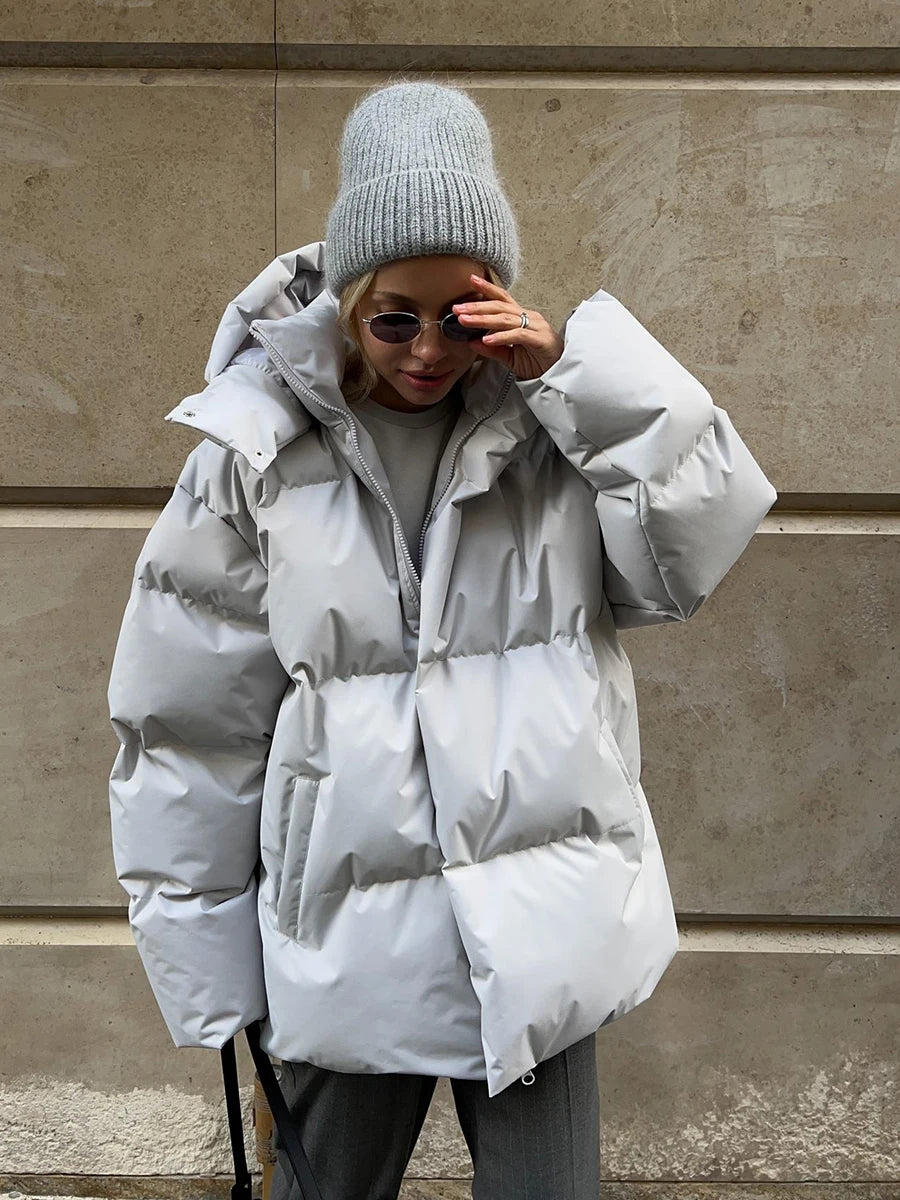 Women's Quilted Loose Parkas Cotton Puffer Jacket