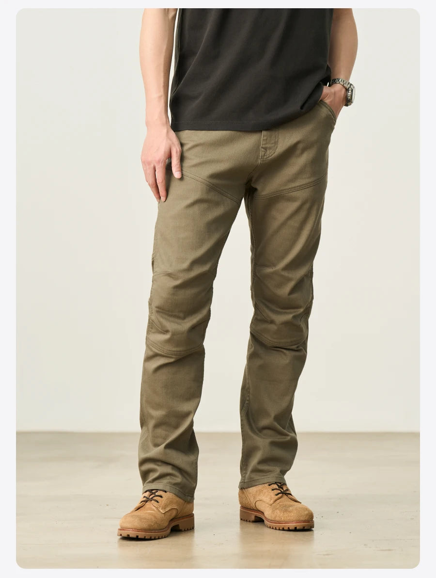 Men's Draping Motorcycle Riding Jeans - Fashion Denim Trousers