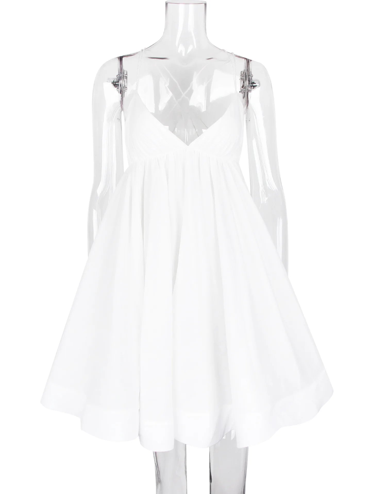 Women's A-Line Backless Mini Dress - V-Neck Bandage Summer Beachwear