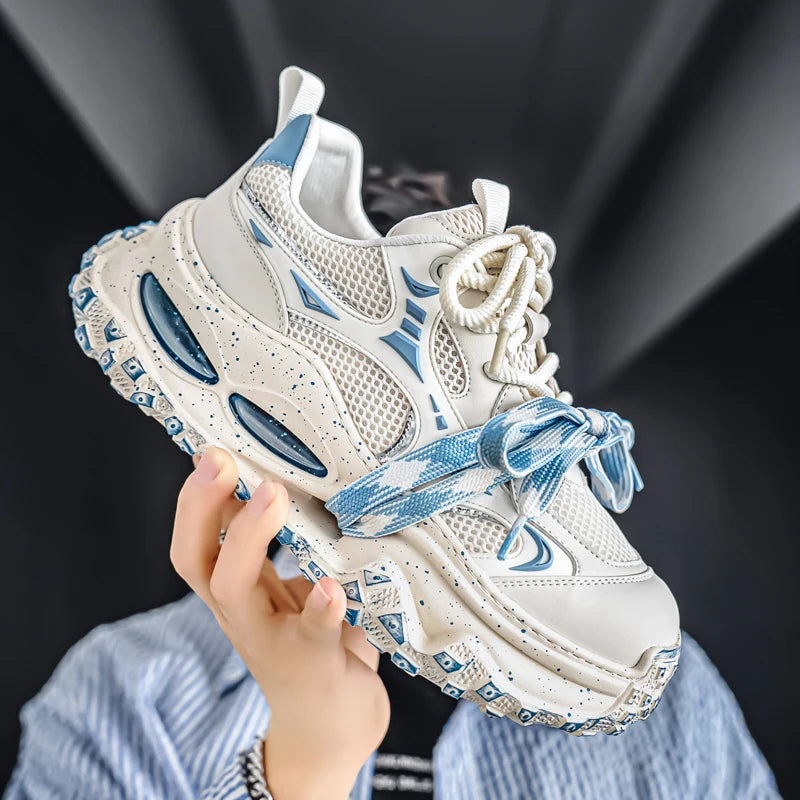 Platform Strap Sneakers - Men's Breathable Skateboard & Tennis Trainers