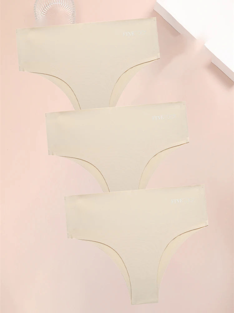 3PCS Women's Seamless Plus Size Underwear High Waist Briefs Stretch Comfortable Traceless Lingerie