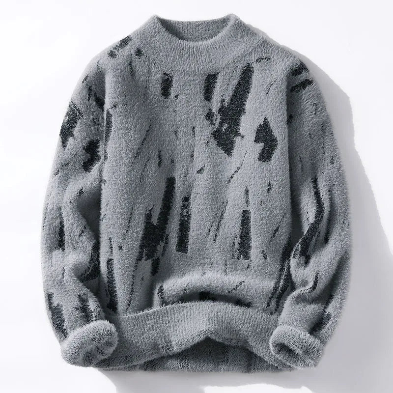 Autumn Winter Patchwork Knitted Sweater - Y2K Streetwear Pullover