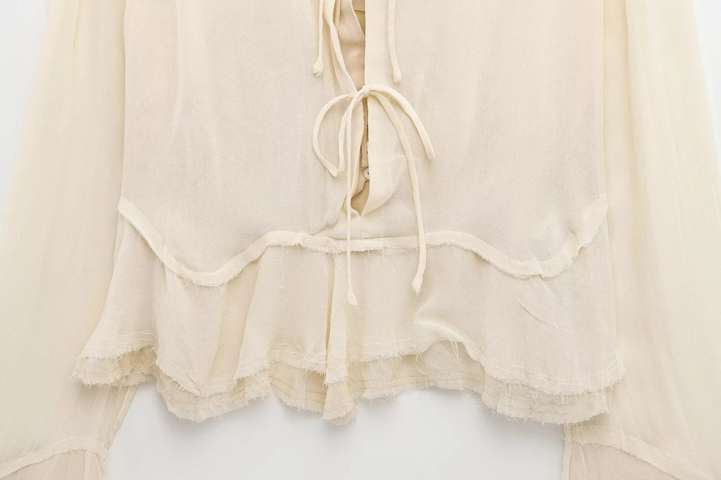Women's Summer Lace-Up Cardigan - Lightweight Long Sleeve Top