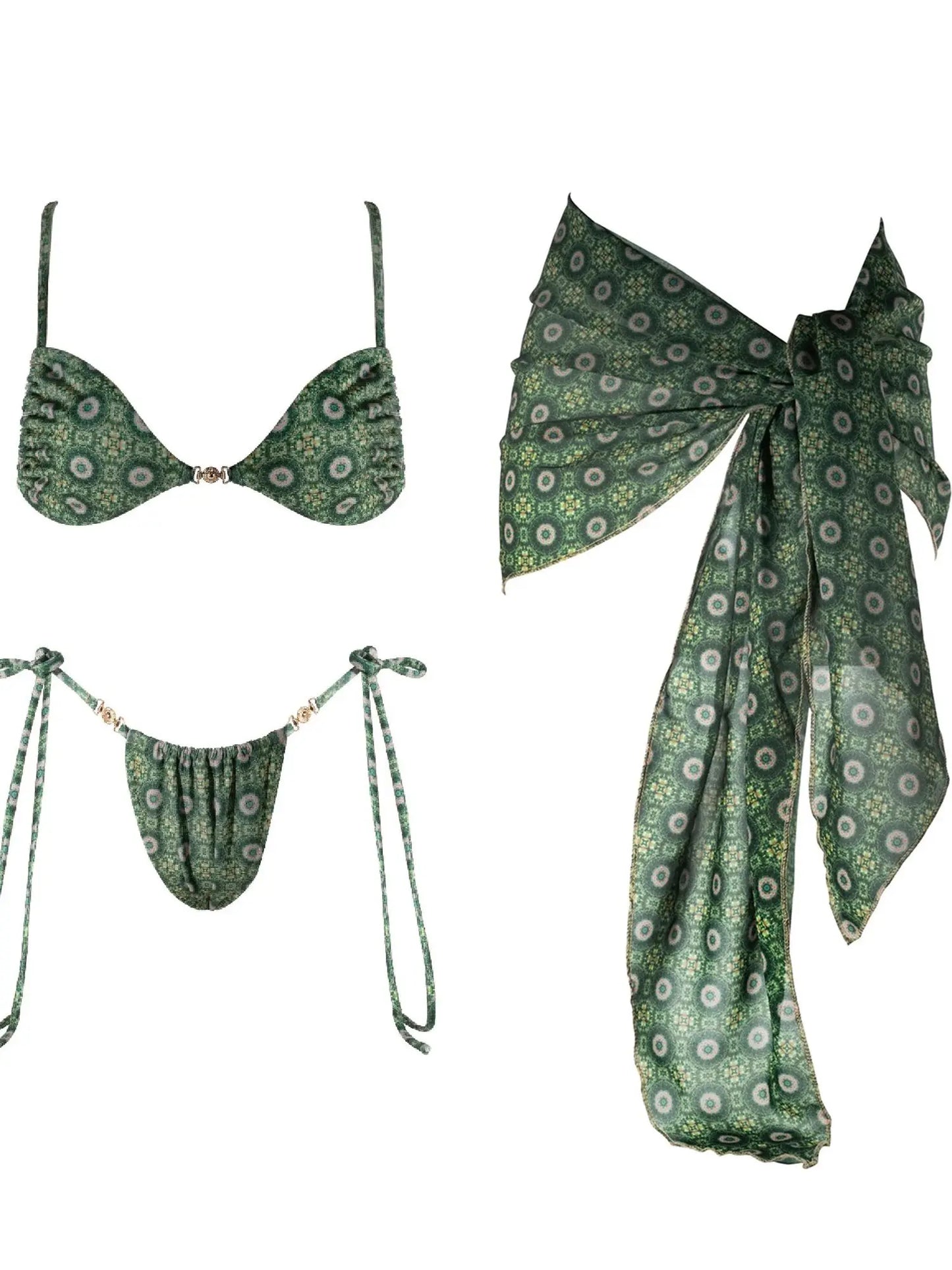 Women's Thin Strap Bandage Bikini Set - Beach Vacation Swimwear