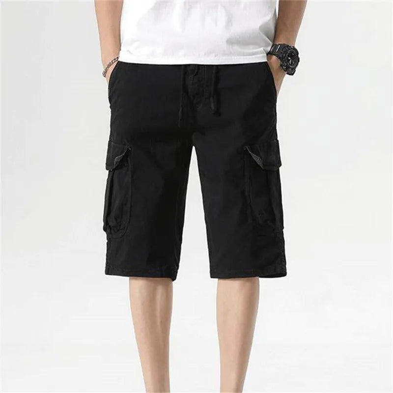 Men's Cargo Summer Cotton Multi Pocket Loose Causal Shorts