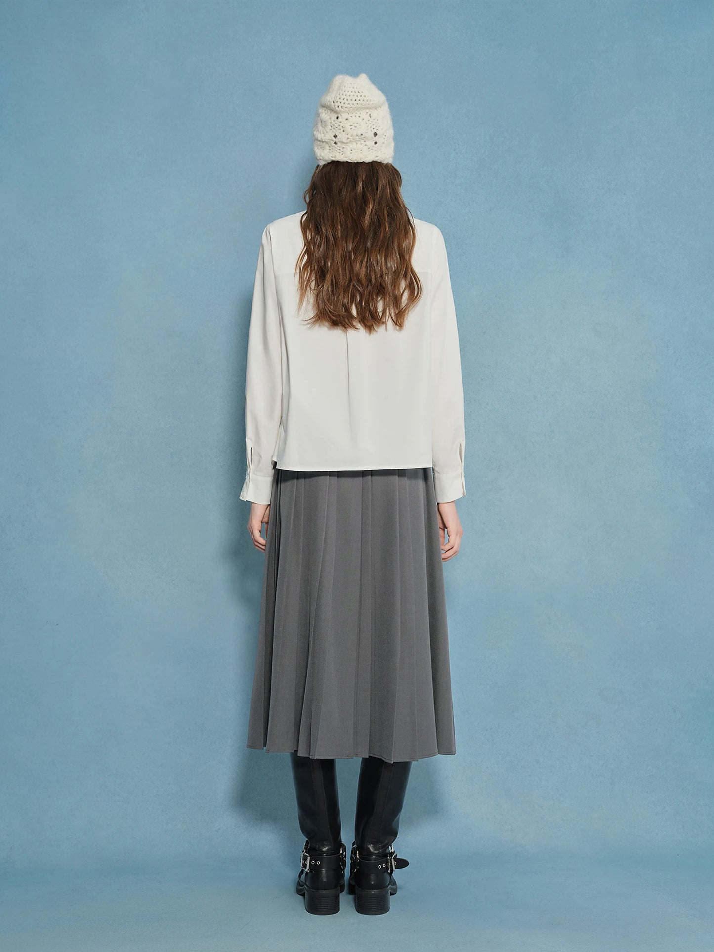 Plus Size Petal Design Shirt - French-Inspired Commuter Blouse