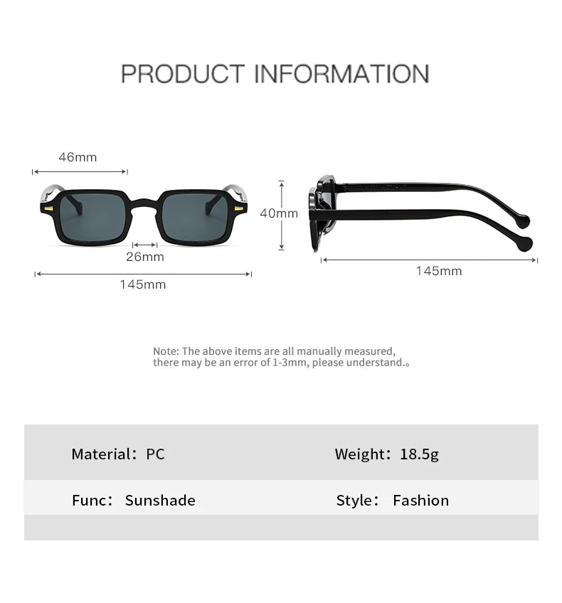 Classic Rectangle Sunglasses - UV400 Protection Vintage Style Eyewear