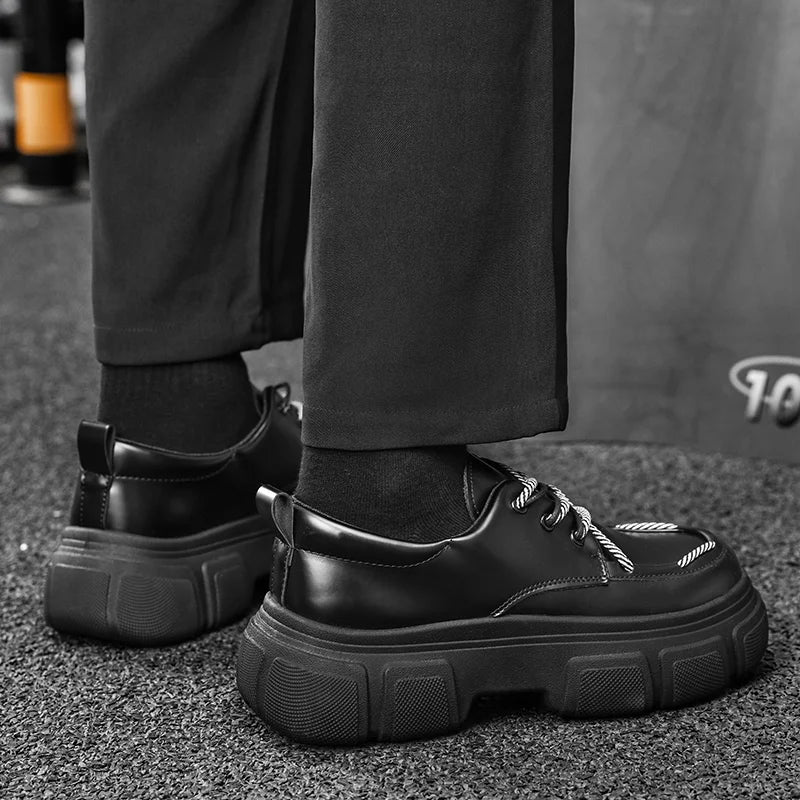 Men's Platform Leather Thick Sole British Shoes
