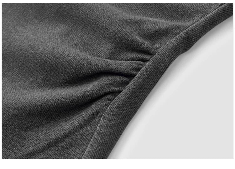 Long Sleeve Cropped Thermal Fleece Layered Henley Neck Slim Fit Top