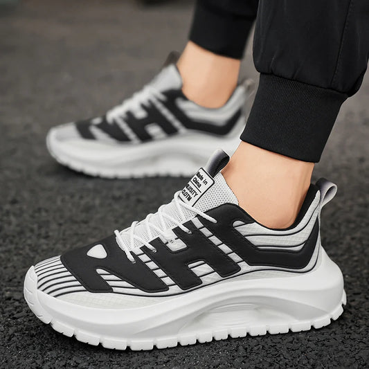 Men's Casual Sneakers Breathable Lace Up Platform Trainers Shoes