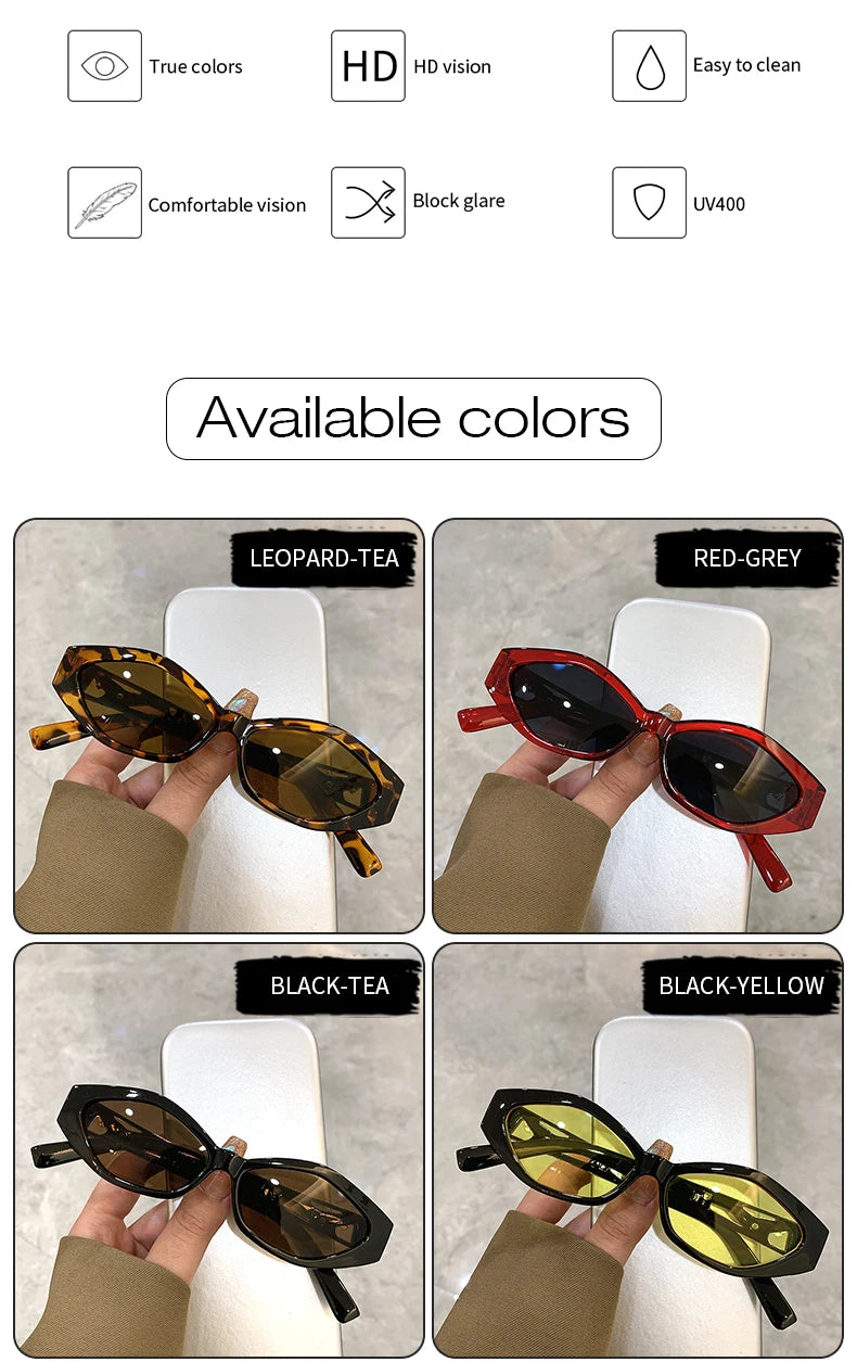 Unisex Small Oval Frame Sunglasses UV400