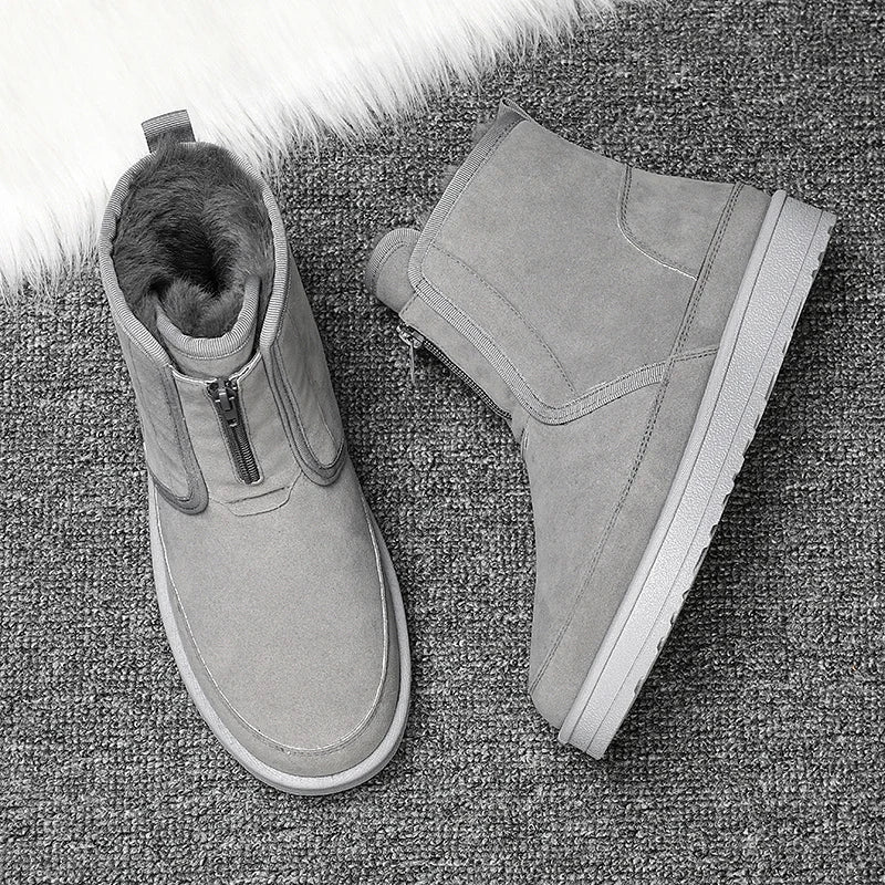 Men's Winter Snow Boots - Waterproof Fur-Lined Chelsea Boots