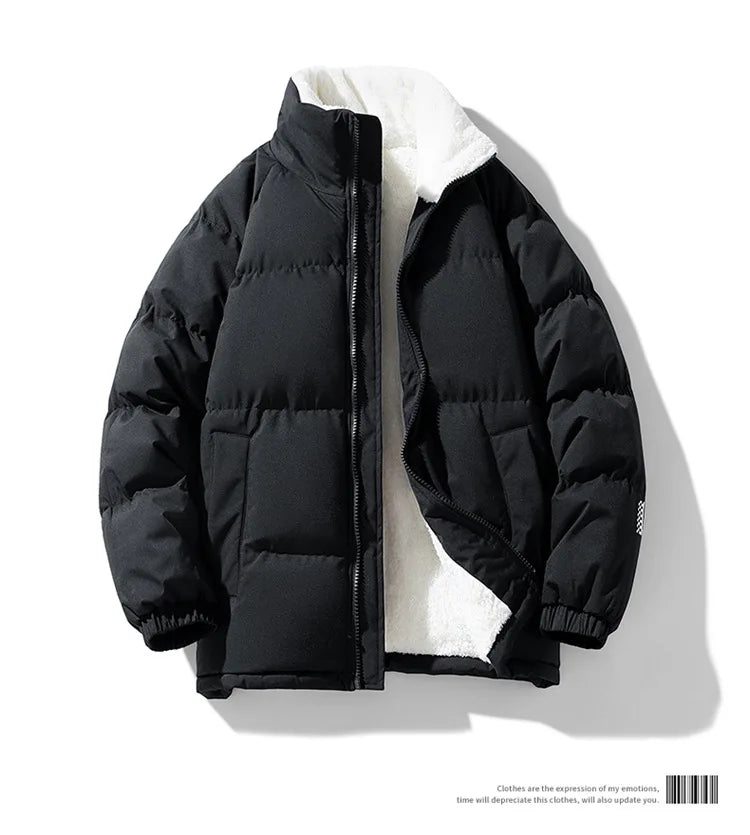 Men's Slim Fit Thickened Padded Jacket | Fur-Lined | Stand Collar | Bungee Hem | 8 Colours | S–XXXL