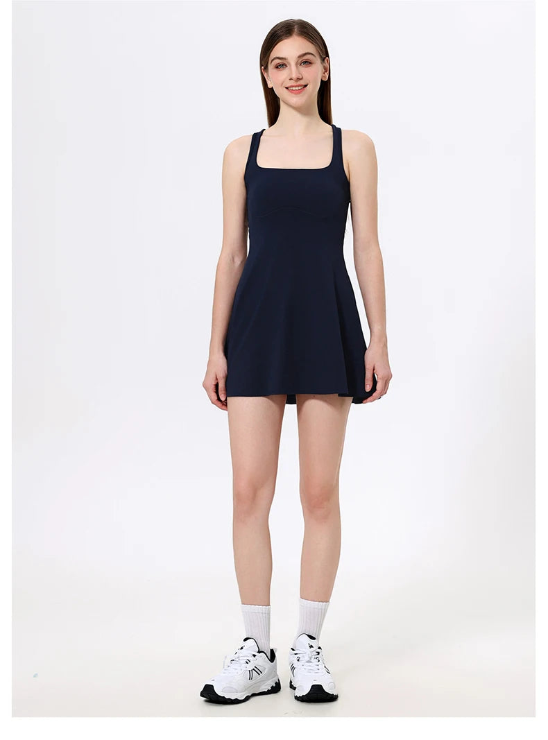 Women's Tennis Dress - Quick Dry Athletic Skirt for Running & Gym