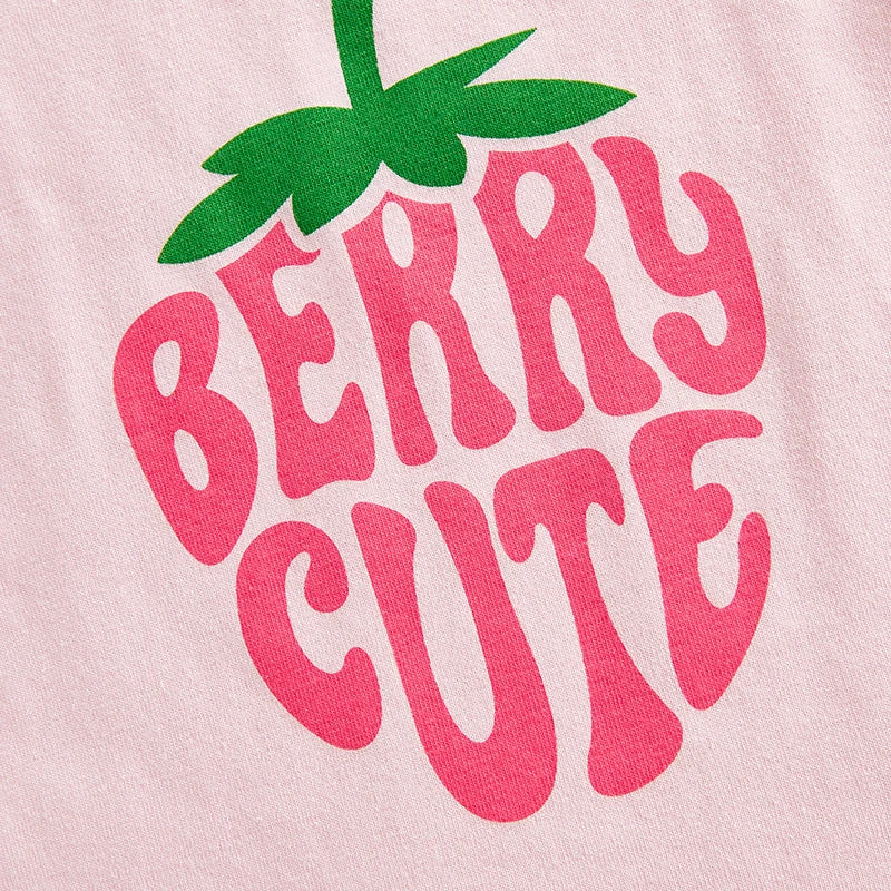 0-18M Baby Girls Summer Clothes Sets Flying Sleeves Letter Fruit Print Romper Tiered Ruffled Shorts with Headband
