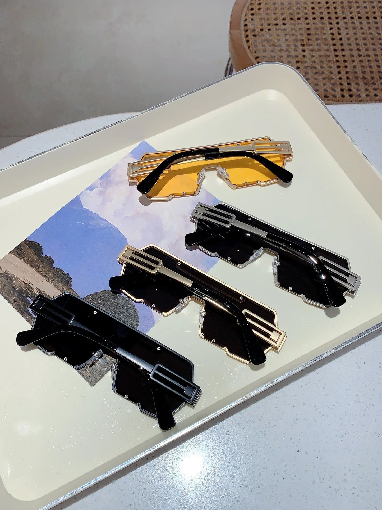 Unisex Oversize Rectangle Sunglasses