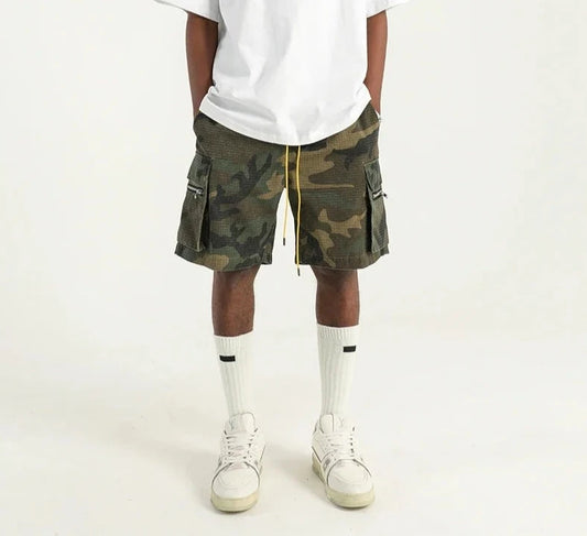 Men's Camouflage Cargo Pants Drawstring Shorts