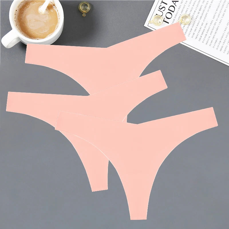 Women's Seamless V-Shaped Thong - Low Waist Soft Underwear