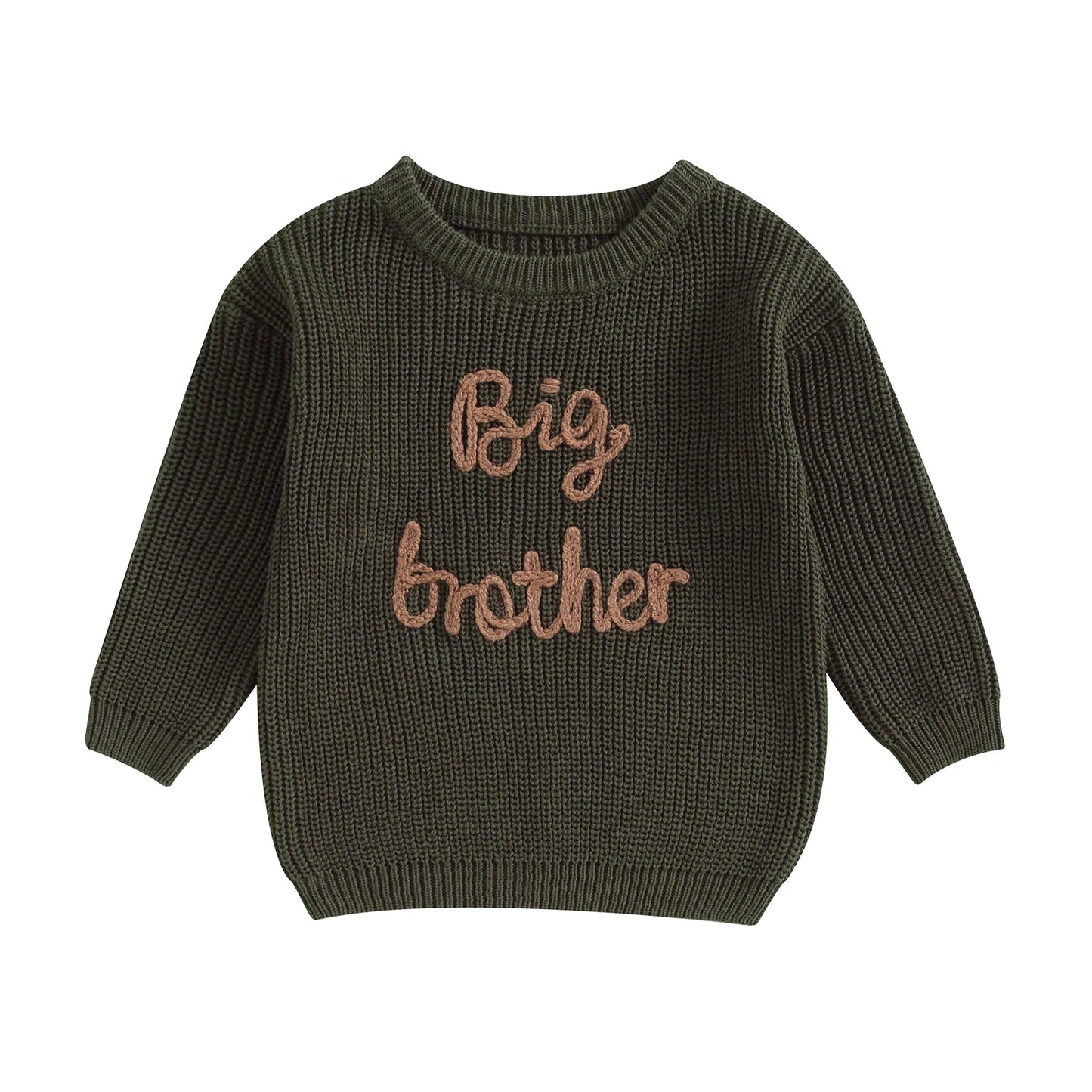 0-5Y Toddler Kids Boys Autumn Winter Sweater Long Sleeve Letter Embroidery Pullover Knitwear