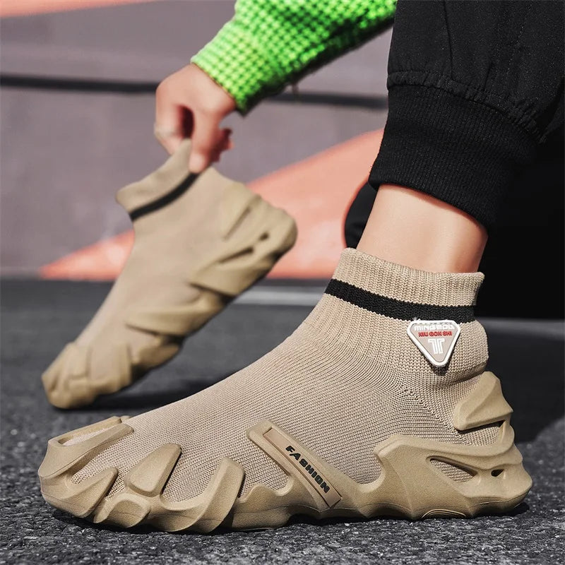 Men's Sports Mesh Slip On Comfortable High Top Shoes Sneakers