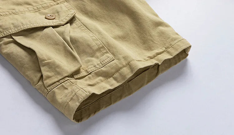 Summer Cotton Cargo Shorts - Multi-Pocket Casual Knee Length Shorts
