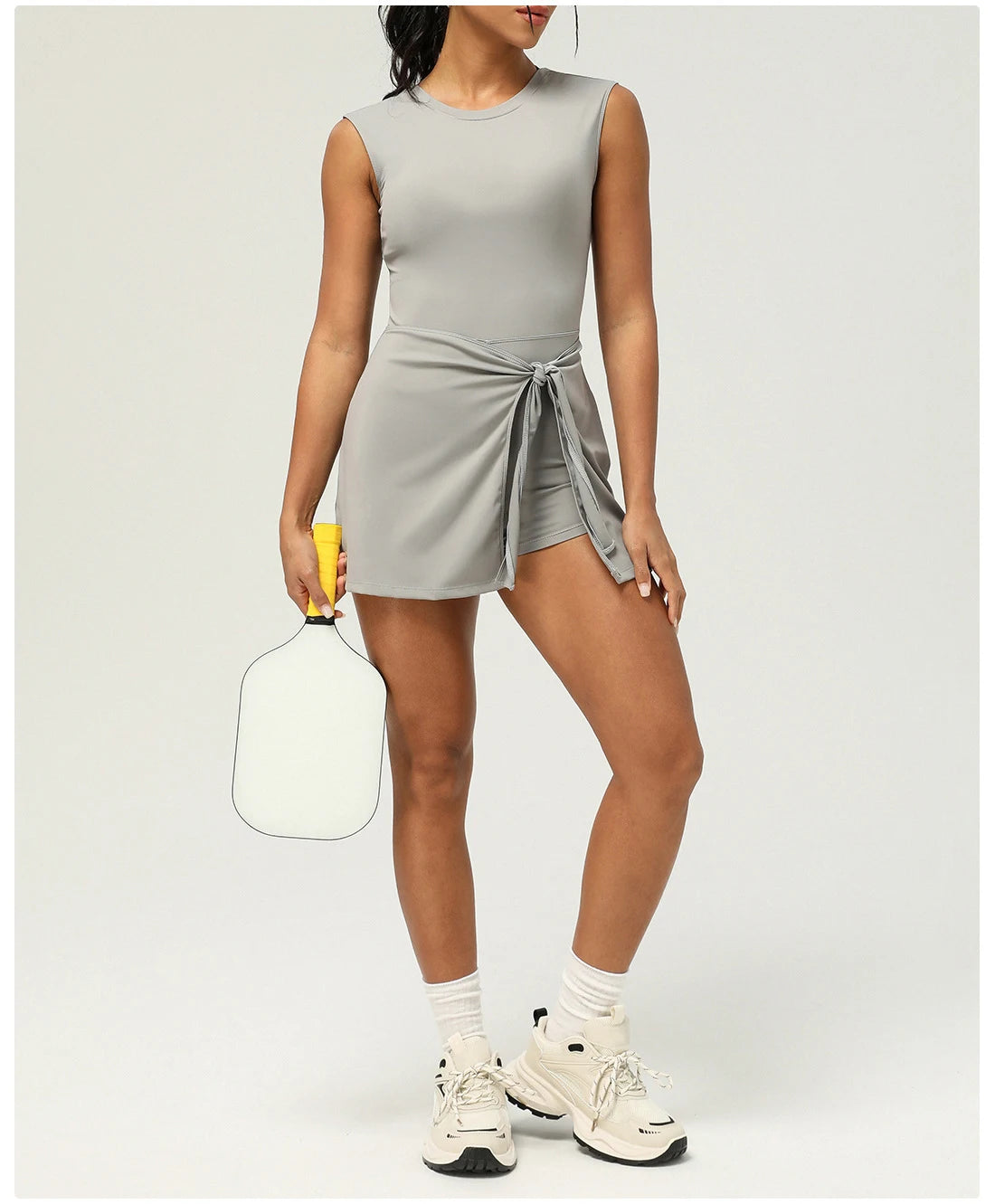 Women's Summer Short Sportswear Solid Colour Outdoor Gym Running Suit 2 In 1 Tennis Breathable Quick Dry Yoga SportsWear