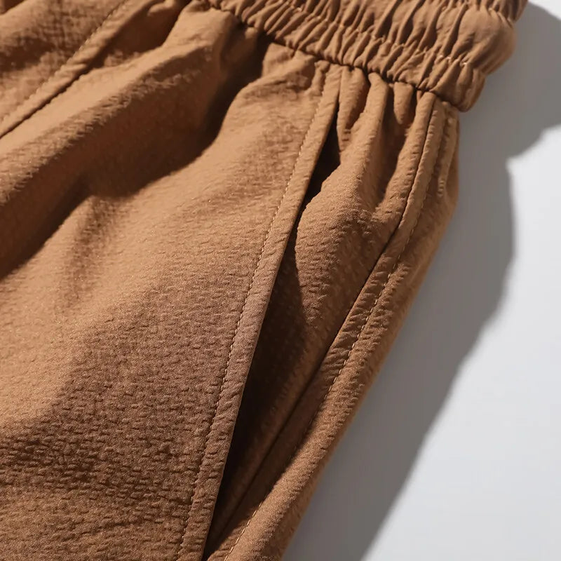 Men's Summer Casual Elastic Waist Straight Breathable Shorts
