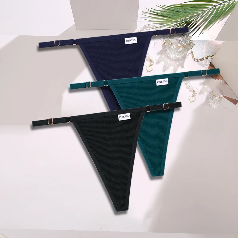 Women's Cotton Thong Underwear 3-Pack