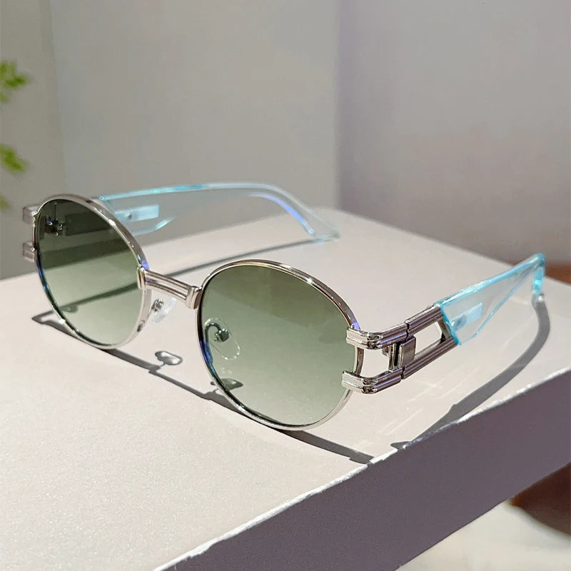Unisex Vintege Oval Gradient Casual Sunglasses