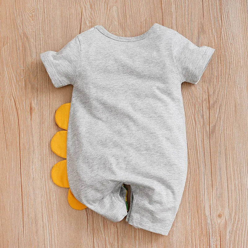 Baby's Cartoon Crocodile 3d Printed Cotton Comfortable Casual Short Sleeve Bodysuit Romper Babygrow