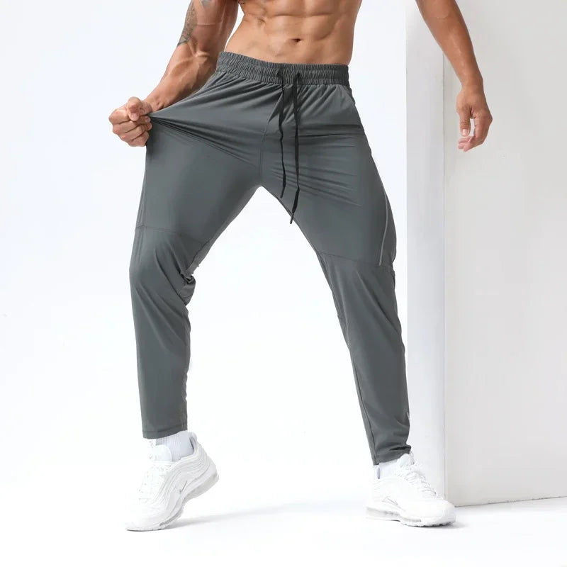Men's Gym Casual Sweatpants Breathable Quick-Drying Ice Silk  Sports Jogging Training Trousers