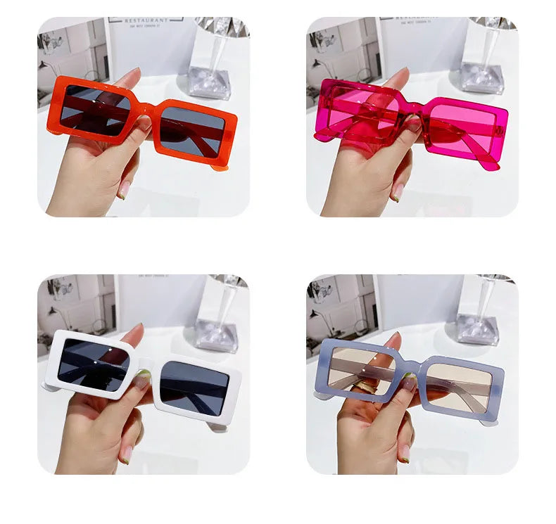 Women's Rectangular Sunglasses - Small Frame Beach Eyewear UV400