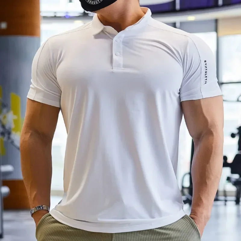 Men's Running Top Muscle Fit Short Sleeve Jogging Compression Fitness Workout T-shirt