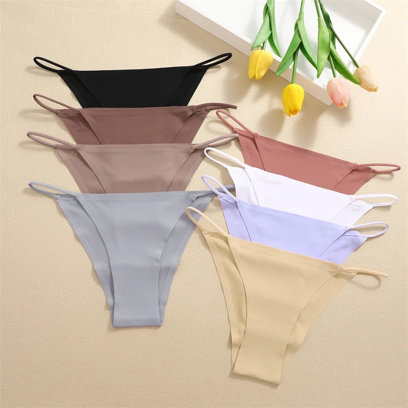 3-Pack Seamless Low Waist Bikini Briefs - Comfortable Stretch Underwear
