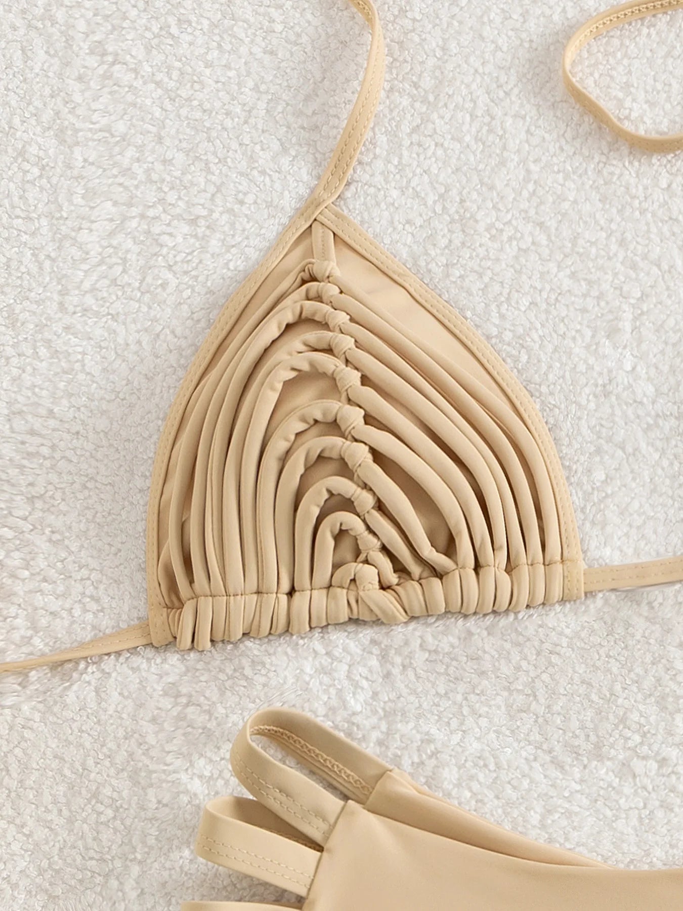 Braided V-Neck Halter Bikini Set - Summer Beachwear