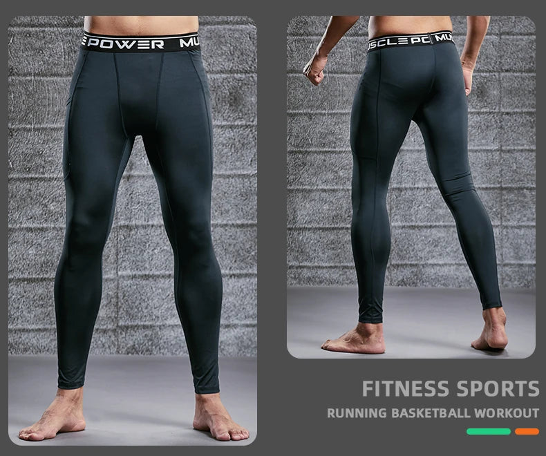 Men's Compression Sweatpants Tights Sport Pants for Gym Fitness Running Joggings Workout Trousers Dry Fit Leggings