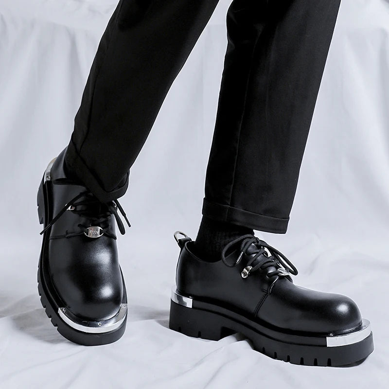 Men's Platform PU Leather Lace-up  Shoes