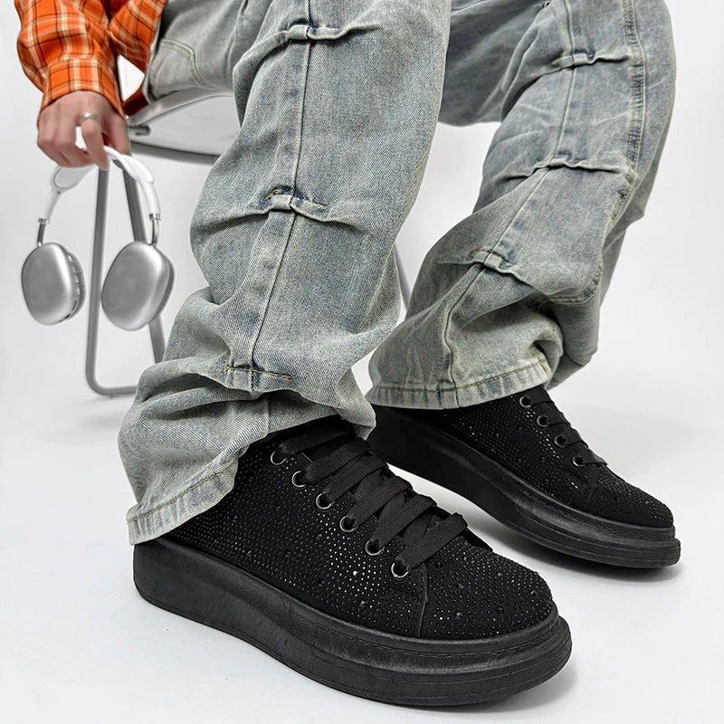 Men's Platform Sneakers - Personalized Design Skateboard Sports Shoes
