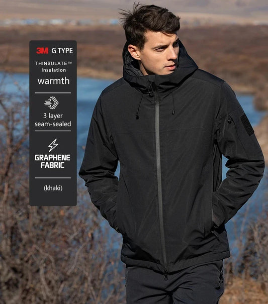 Men's Regular Fit Water-Resistant, Windproof Winter Jacket with Hood