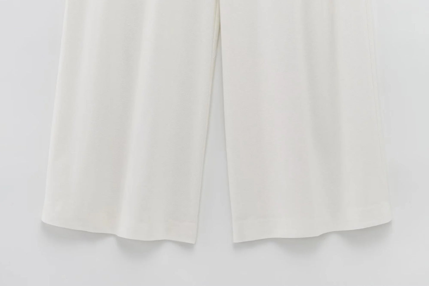 Women's Summer Pleated Strapless Top with Wide Leg Pants Set
