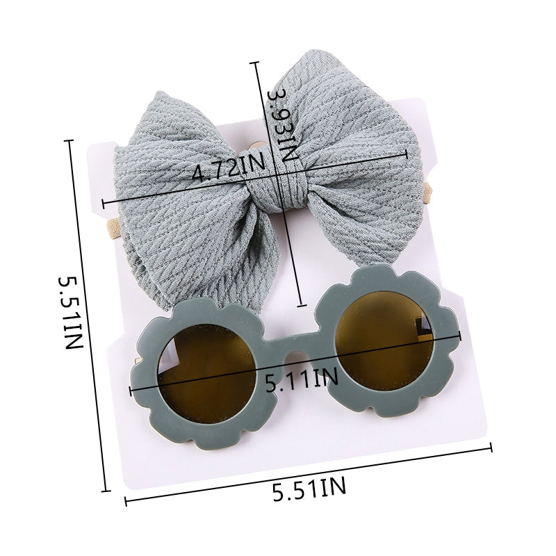 Kids Girls Sunglasses Headband 2pcs Sets Lightweight Sunglasses for Toddler