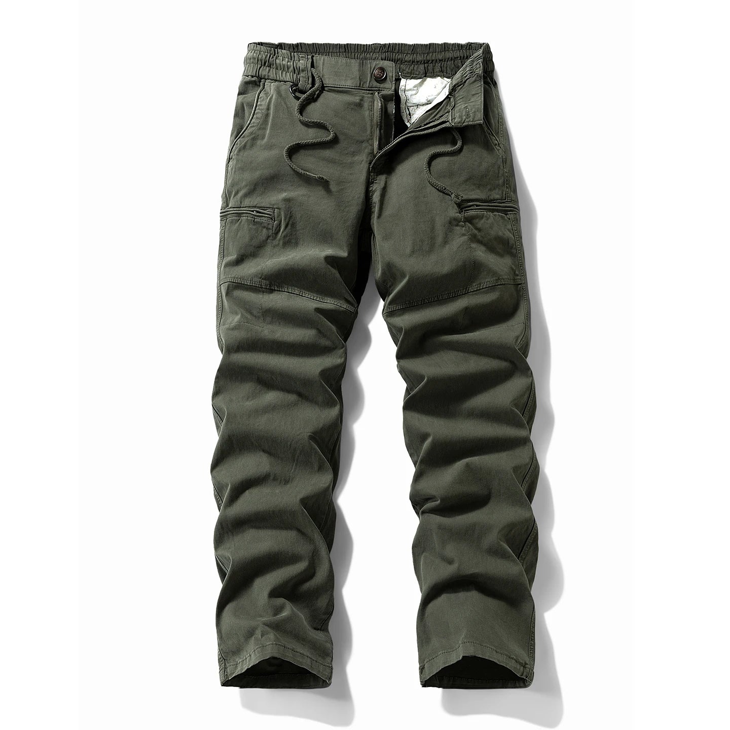 Cotton Straight Multi-Pocket Cargo Jogger Trousers