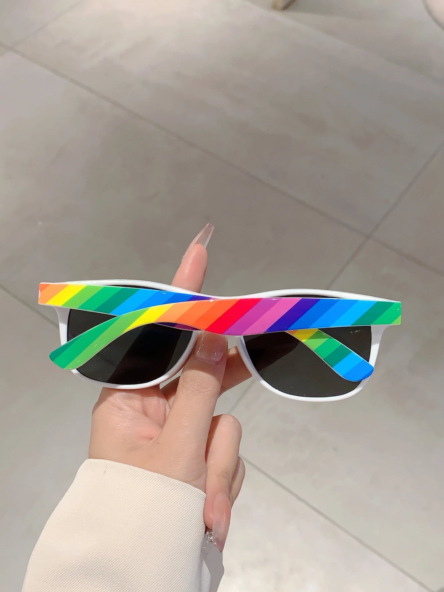 Rainbow Sunglasses Set - 12 Pairs Retro Square Fashion Decoration Eyewear Collection