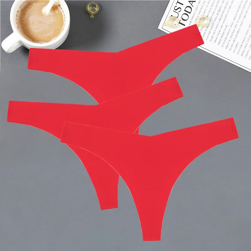 Women's Seamless V-Shaped Thong - Low Waist Soft Underwear