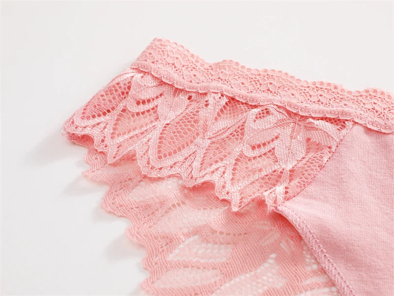5Pcs Women's Lace Hollow Out Panties Low-Waist Comfortable Underwear Floral Breathable Briefs Stretch Soft Lingerie
